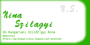 nina szilagyi business card
